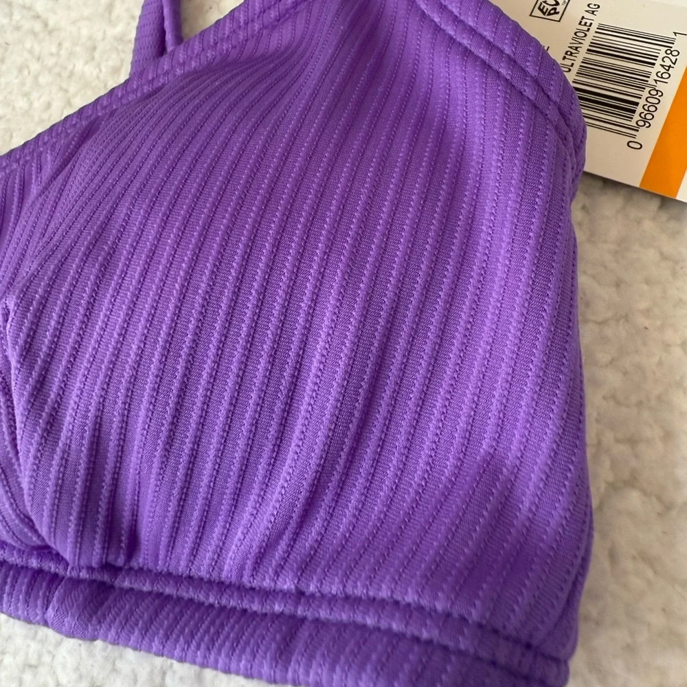 Salt + Cove ribbed purple bikini top